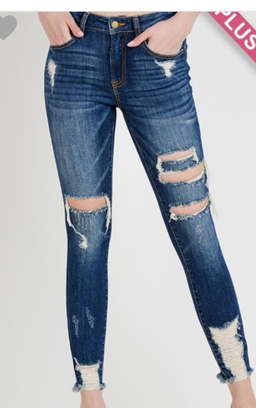Plus Size distress skinny Jeans - Picture 2 of 10